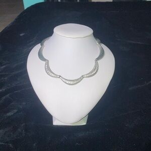Elegant Silver Necklace with Rhinestones